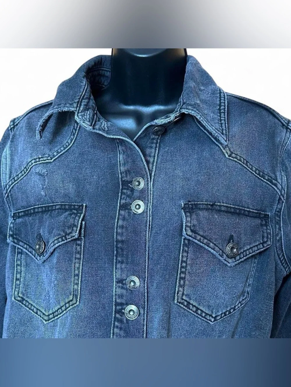 Free People Black Washed Cropped Denim Jacket - Picture 3 of 8